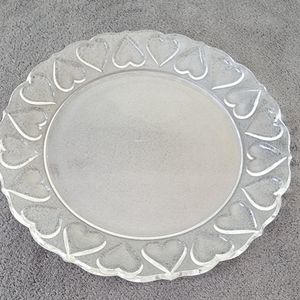 TIFFANY & CO. LARGE GLASS PLATTER PLATE HEARTS